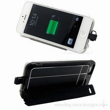 Portable Power Batteries for iPhone 5, 2,600mAh Charger Case with Leather Protected Cover